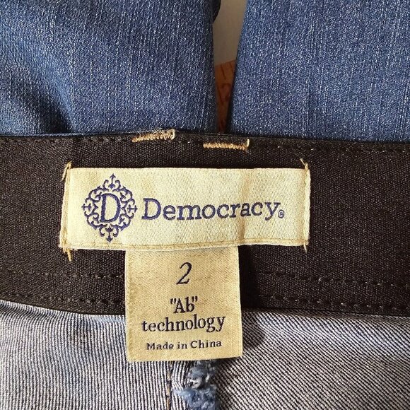 Democracy Womens Ab Technology Tapered Jeans Raw Hem Size 2 Blue Stretch Casual - Picture 5 of 13